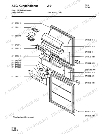 Схема №3 S2992KG с изображением Декоративная панель для холодильной камеры Aeg 8996710723355
